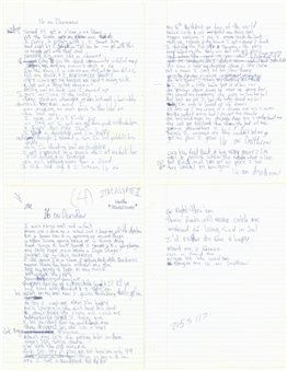Tupac Shakur "16 on Death Row" 4-Page Hand Written Song Lyrics (JSA)